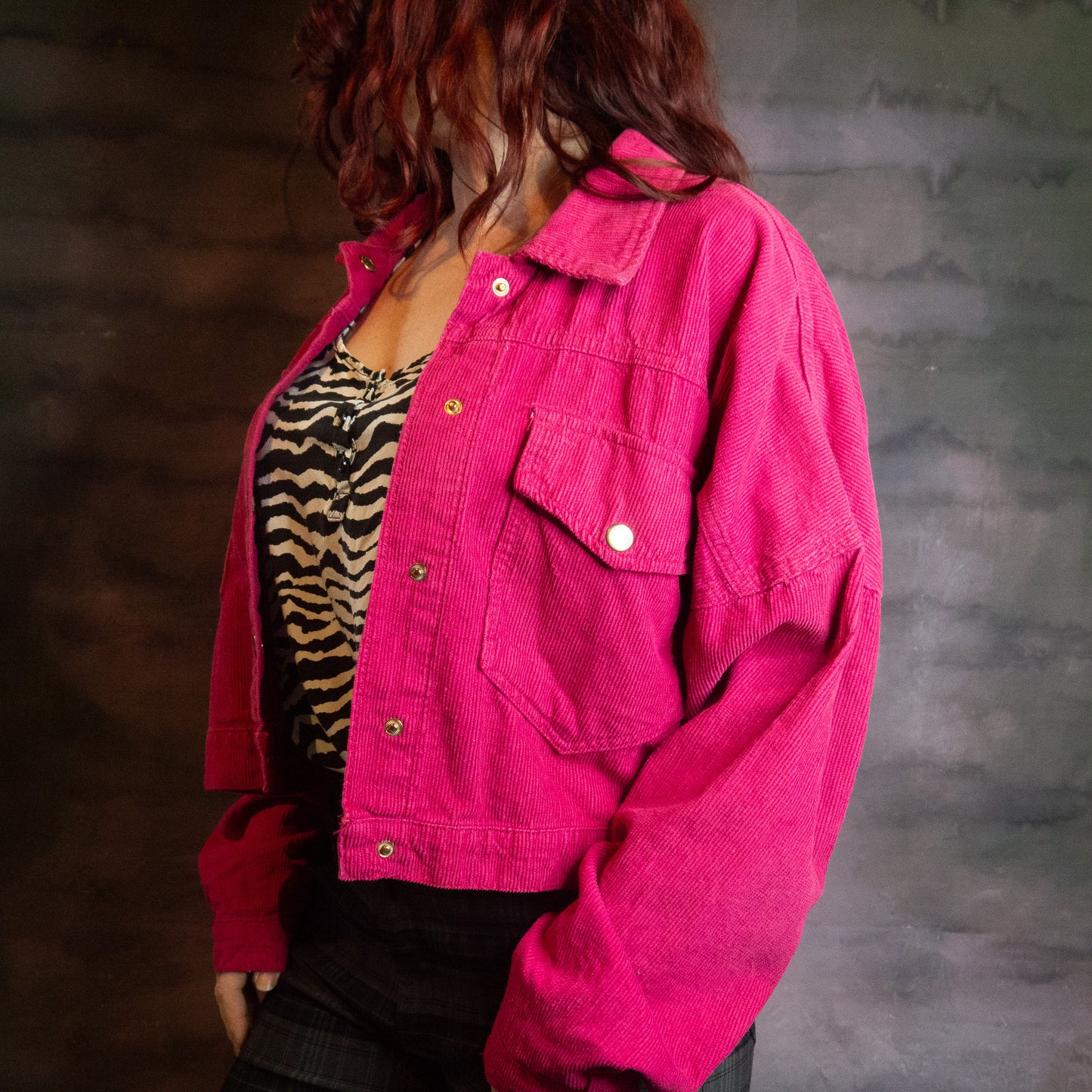 Boohoo Pink Corduroy Jacket